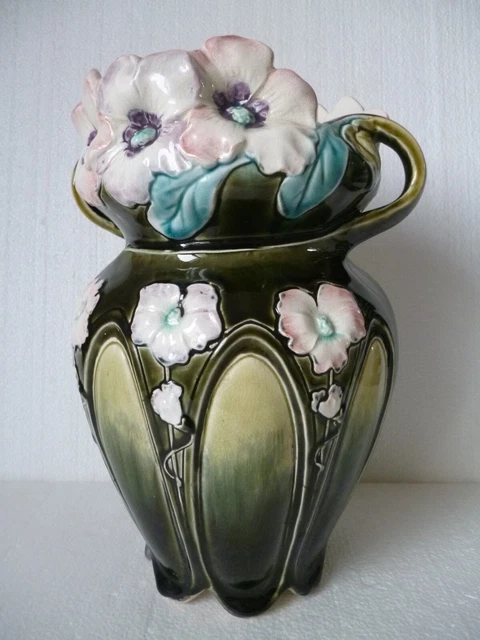 Fives Lille De Bruyn - Vase Art Nouveau - Egrenures (Voir Description) - 29 Cm