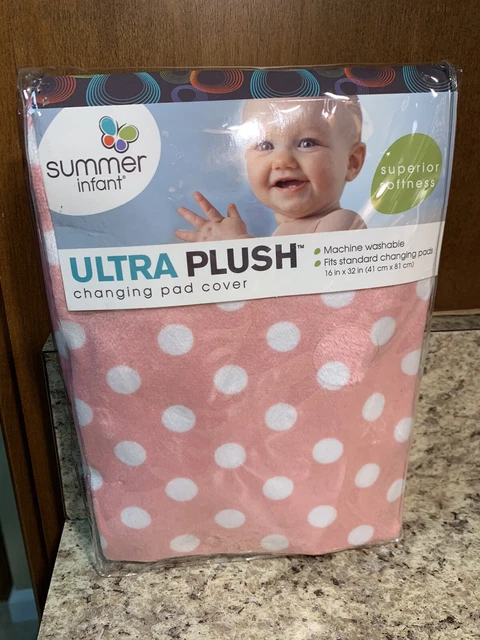 Summer Infant Ultra Plush Changing Pad Cover Pink White Polka Dots CB