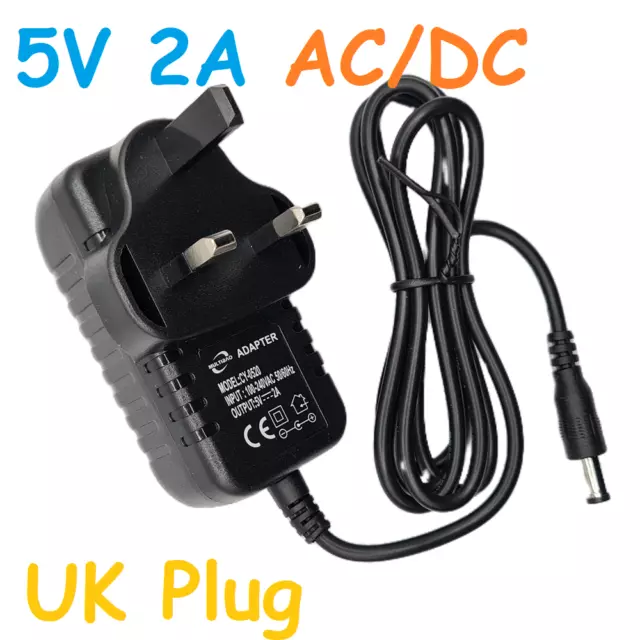 5V 2A AC/DC UK Plug Power Supply Adapter Converter Charger 5.5 x 2.1mm