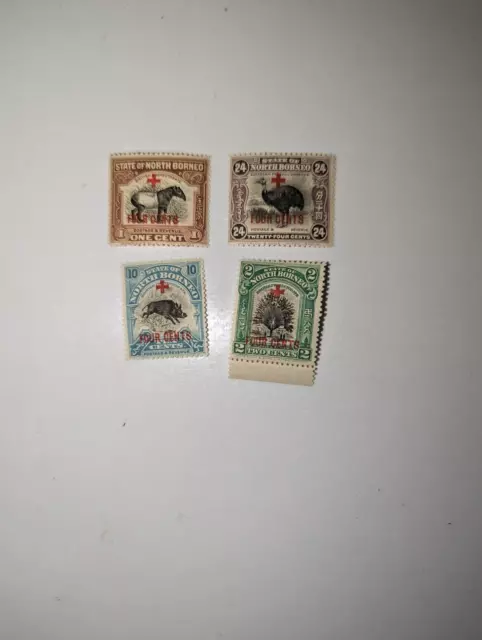 North Borneo Red Cross Stamps MNH 1918