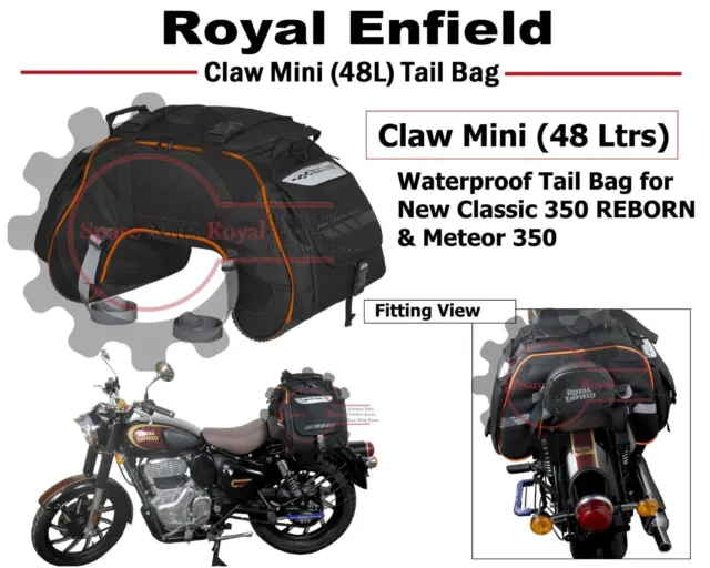 Black "Waterproof Tail Bag" Fit For Royal Enfield Meteor & New Classic 350