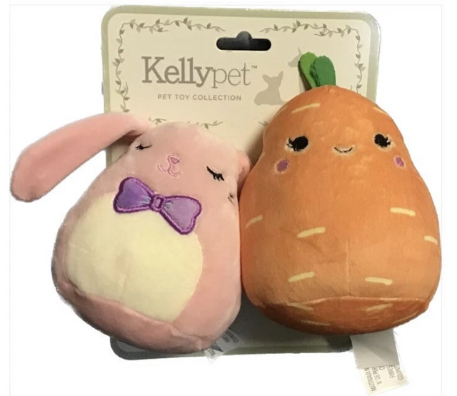 Squishmallow Kellypet Pet Toy Collection Easter dog toys! Rare! Carrot & Bunny!