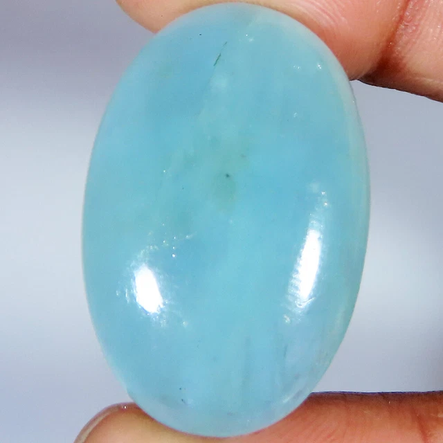 45.40 CT Natural Santa Maria Aquamarine Oval Shape Gemstone 22x33x7 mm mr_812