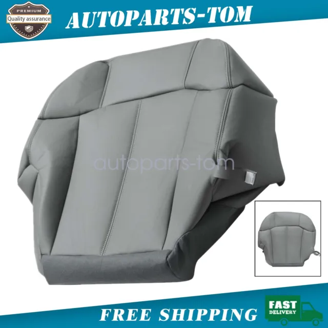 For Chevy Silverado Tahoe 99-02 Passenger Leather Bottom Seat Cover Pewter Gray