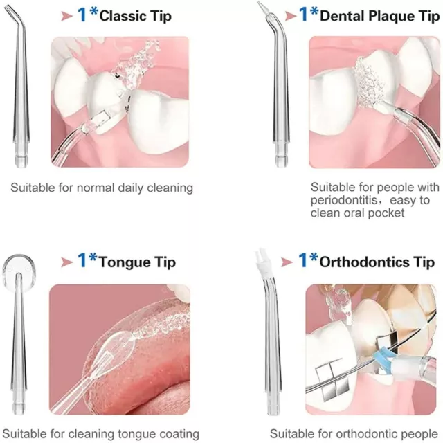 Idropulsore Dentale Ricaricabile Portatile Pulizia Denti Orale 4 Ugelli Ll-880 3