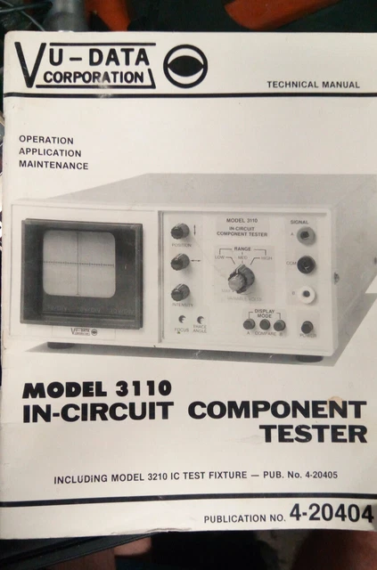 Vu-Data/VuData 3110 In-Circuit Component / icl. I.C. test fixture Tester manual Vu-Data/VuData 3110 In-Circuit Component / icl. I.C. test fixture Tester manual