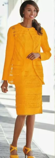 size 16 Clayre 3 Piece Lace Skirt Suit goldenrod by Ashro new
