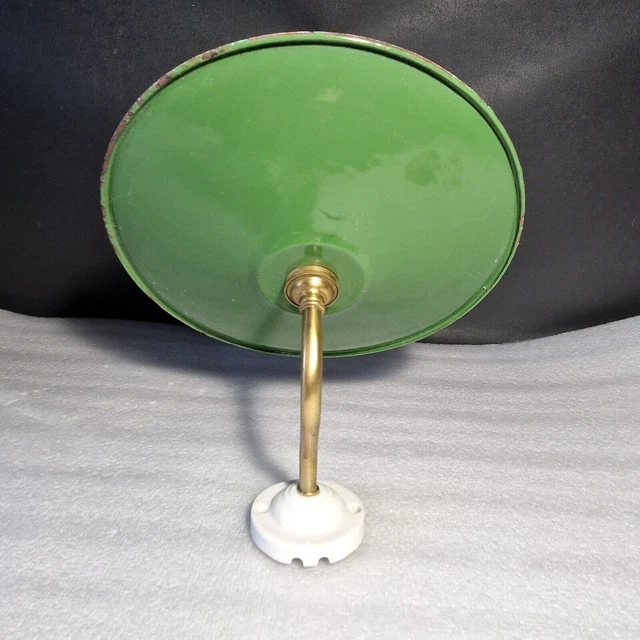 💡 ancienne  lampe applique col de cygne en tôle émaillée