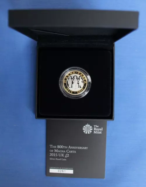 2015 Silver Proof £2 coin "Magna Carta Anniversary" in Case with COA