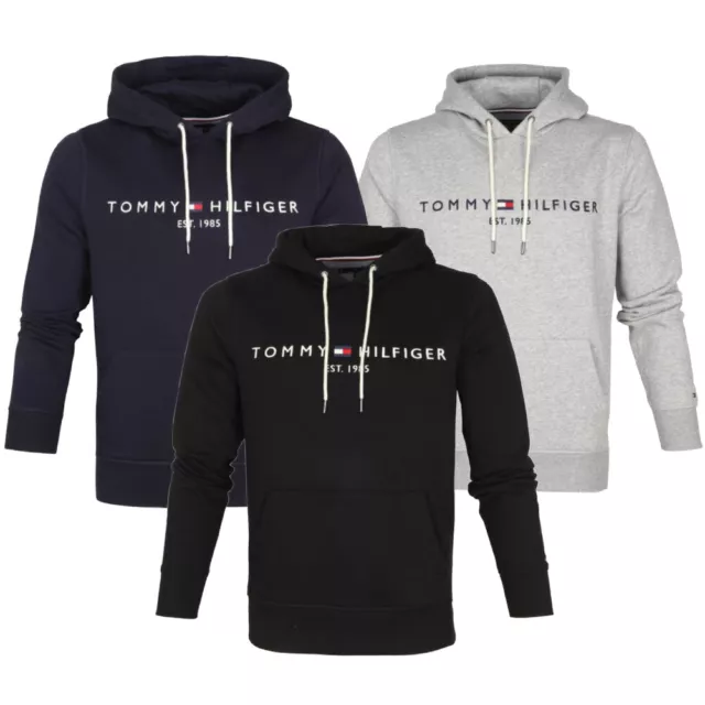 Tommy Hilfiger Men's Hoodie Fleece Lined Logo Sleeve Pullover Hooded Sweatshirt