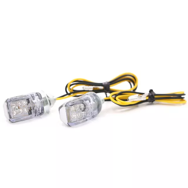 2x 6mm Mini LED signal indicateur Clignotant Amber Lamp Moto pour Honda Kawasaki