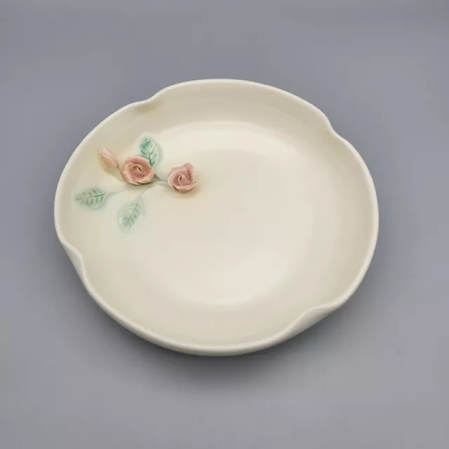 Vintage Haldeman California Pottery 7" Caliente Rose Bowl 520 Ivory Pink USA