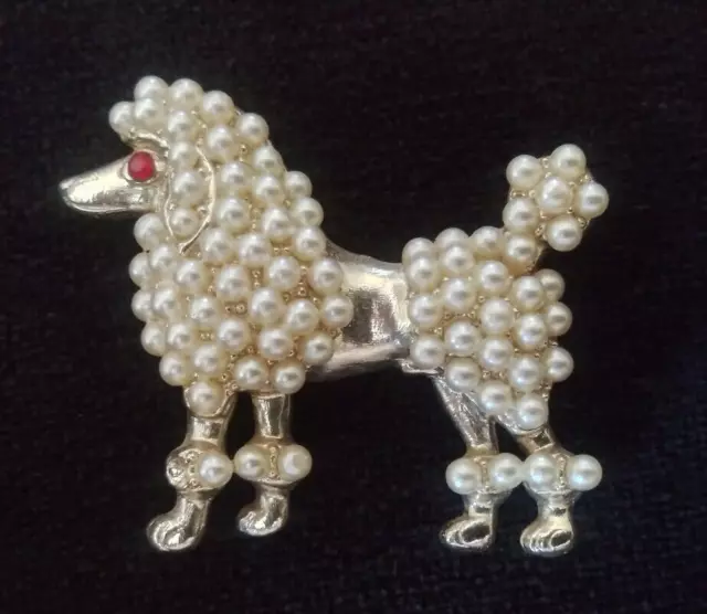 Poodle Vintage Weiss Pin Brooch signed "WEISS"