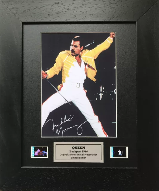 Queen FREDDIE MERCURY Signed Repro + Original 35mm Filmcell Memorabilia v2 + COA