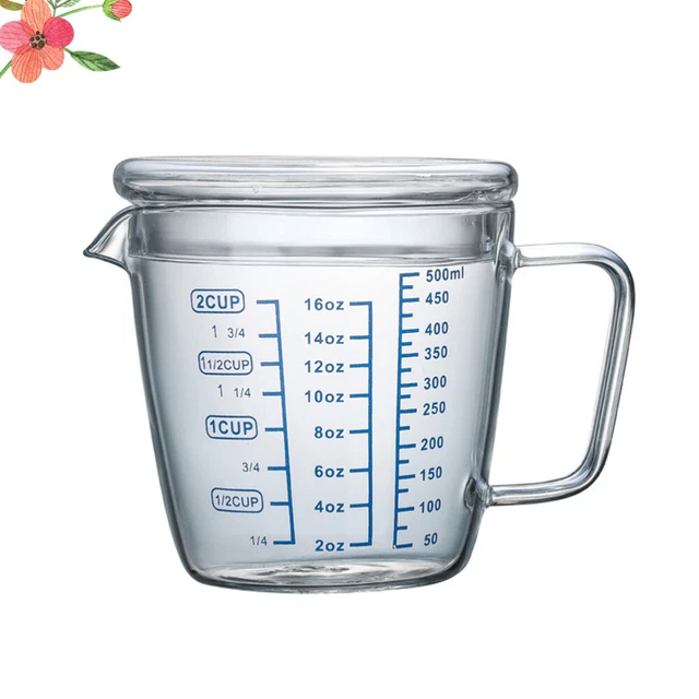 Mélange Tasse Avec Couvercle Diplômé De Mesure Béchers À Mesurer En Verre Tasse