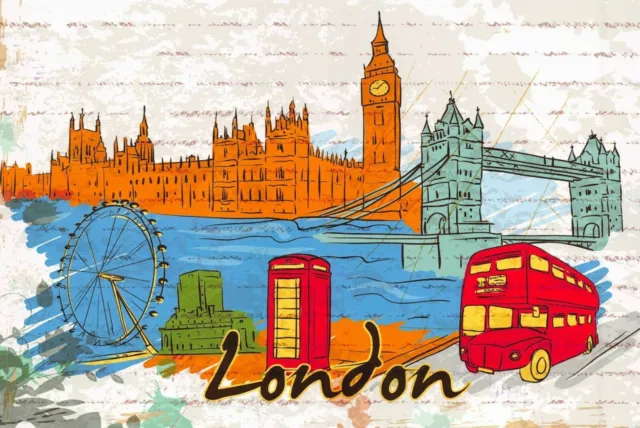 Pack of 6 NEW Postcards, London, England, UK, Landmarks, City, View, Travel 28K