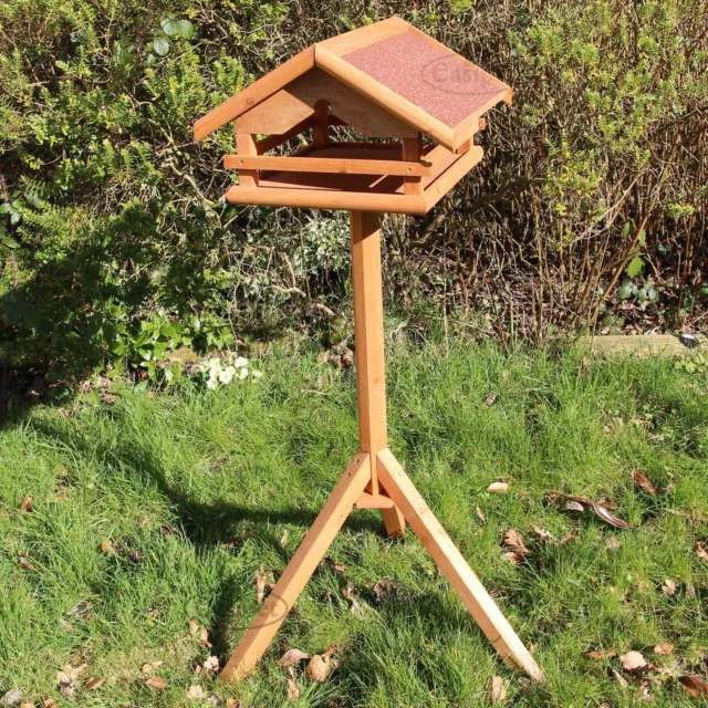 Wooden Bird Table Feeder Garden Wild Birds Feeding Station Wood House Easipet