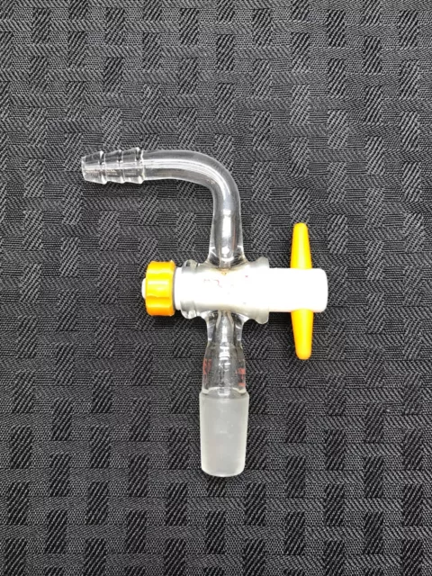 KONTES KIMBLE Glass 14/20 90° Flow Control Inlet Adapter 2mm PTFE Stopcock B