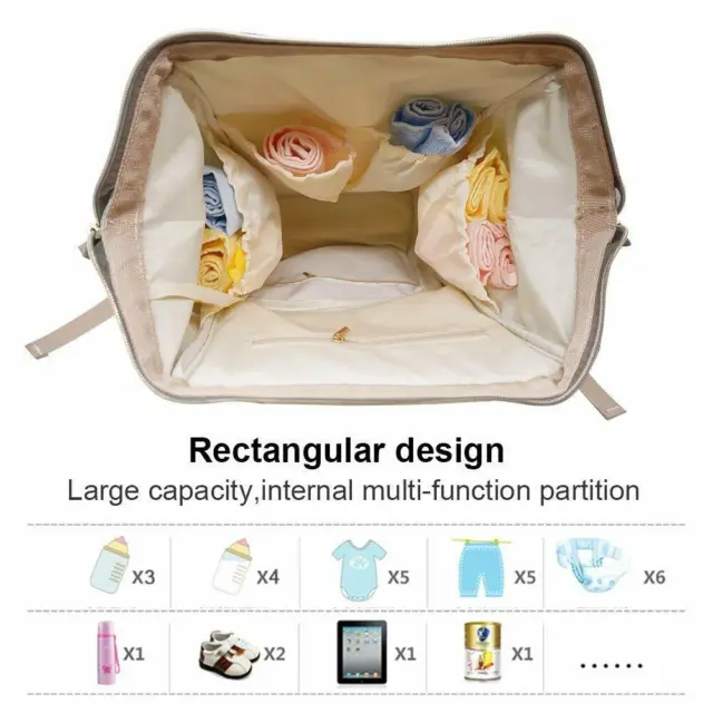 Living Traveling Share Baby Diaper Bag Multi-Function Waterproof Backpack Nappy 8