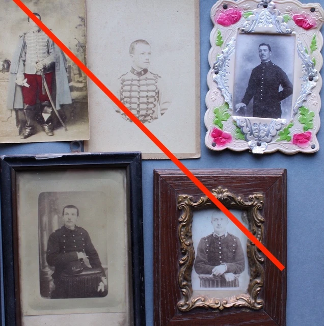 Lot  photos cdv militaires groupe divers soldats cavalerie années 1900-1910