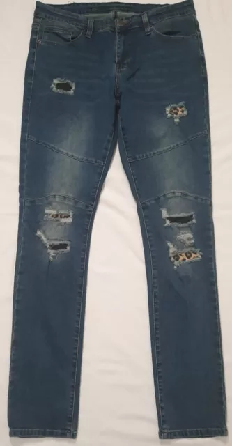 Men's Rue 21 Premium Jeans Stacked Skinny Supreme Flex Sz 34 (34x34) Distressed!