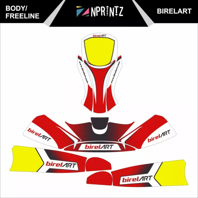 Freeline Birel Art Style Senior Full Kart Sticker Kit - Karting  - Rotax Iame