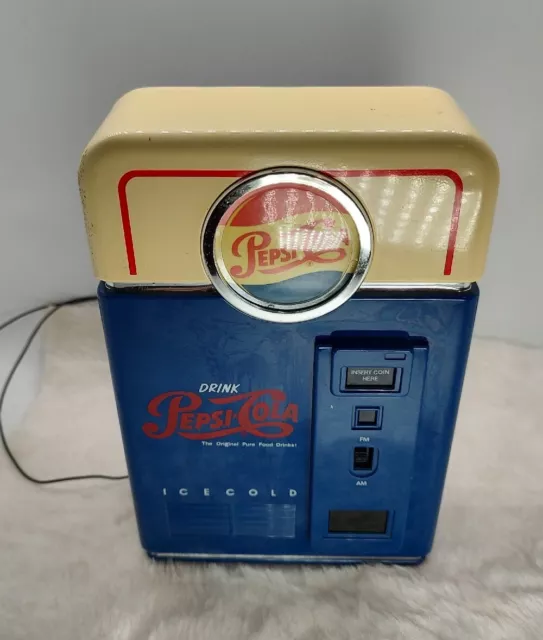 Pepsi Cola Vintage Ice Cold Vending Machine AM/FM Transister Radio 1998