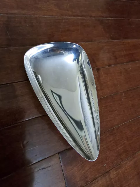 Reed & Barton Mid Century Modern Teardrop Silverplated #94 Candy Dish 7" Long