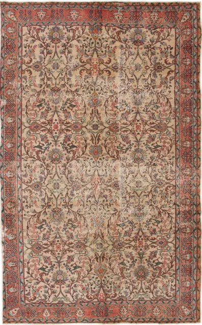 Traditional Vintage Hand-Knotted Carpet 5'9" x 9'8" Wool Area Rug