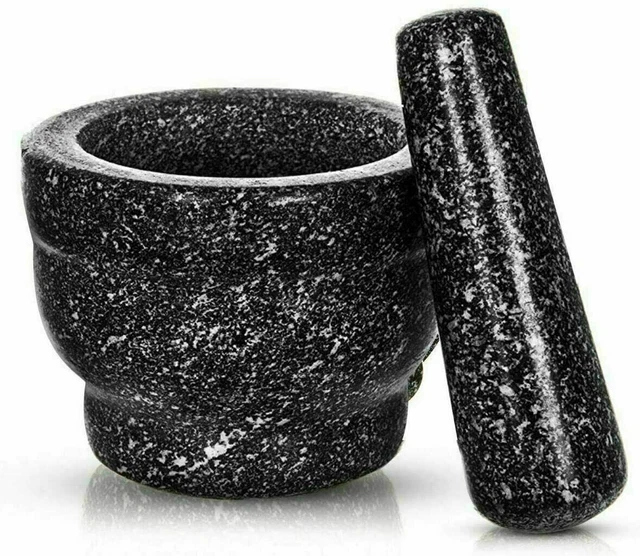 LARGE GRANITE PESTLE And Mortar Spice Herb Crusher Grinder Grinding