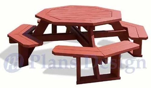 Classic Octagon Picnic Table Woodworking Plans / Blueprints #ODF08