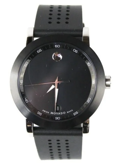 Movado (606507) Museum Sport Black Dial Black Silicone Band Wrist Watch