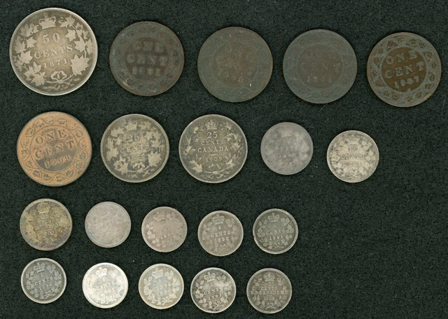 Canada Coins Lot of 20 Mix Dates & Denom