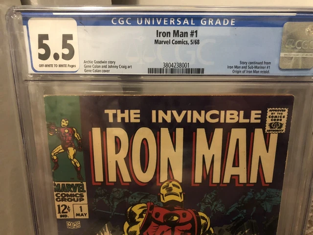 The Invincible Iron Man Issue #1 Marvel Comics CGC Premier Issue 5.5 Grading! 2