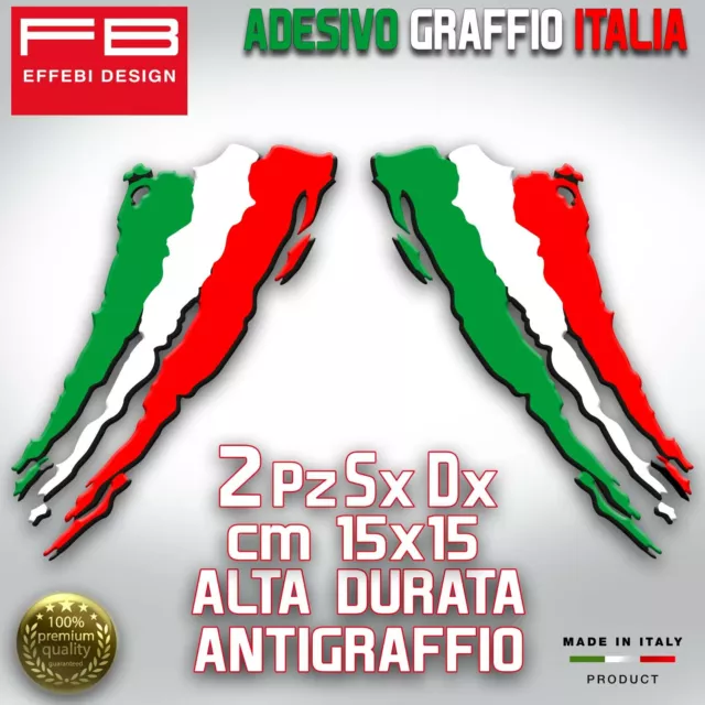 ADESIVI STICKERS ITALY ITALIA FLAG BANDIERA GRAFFIO 2 PZ TOP