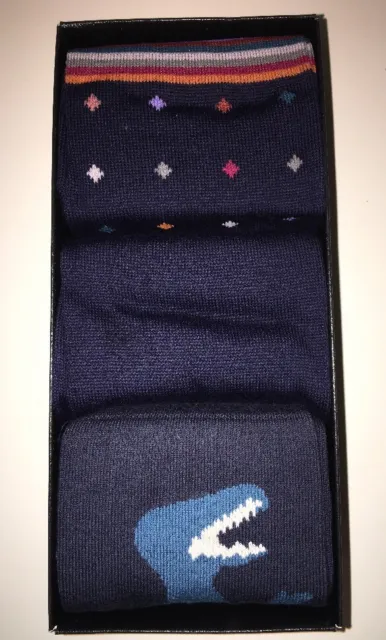 Paul Smith 3 Pack Navy Mens Dress Socks Nwt Brand New 100% Exclusive
