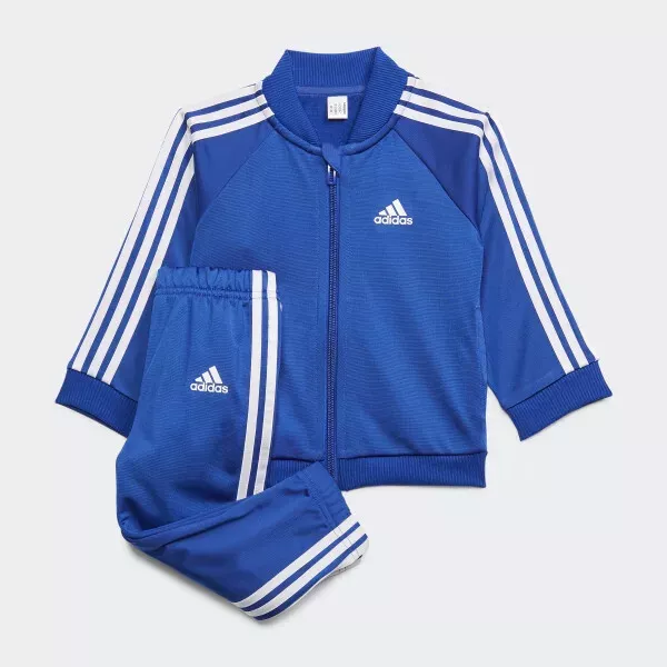 Tuta completa Adidas bambini pista blu inferiore ragazzi bambine neonati NUOVA