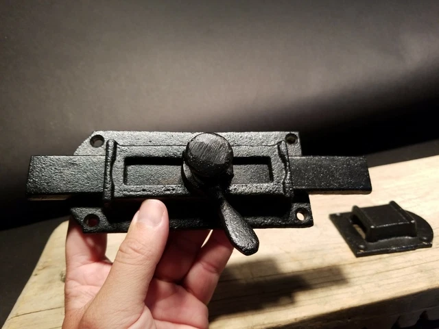 Antique Vintage Style Cast Iron Door Gate Slide Lock Latch 11