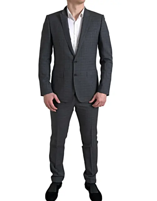Dolce & Gabbana Gray Check Two-Piece Single Breasted Martini Suit IT54 US44 XXL