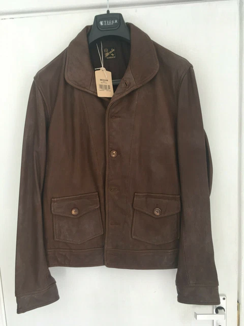 LEVI'S VINTAGE CLOTHING LVC Menlo Cossack brown leather jacket size medium  EUR 567,16 - PicClick FR