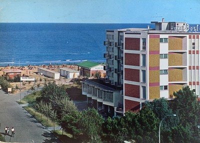 Cartolina Pubblicitaria Hotel Boston Milano Marittima Cervia Ravenna viaggiata 