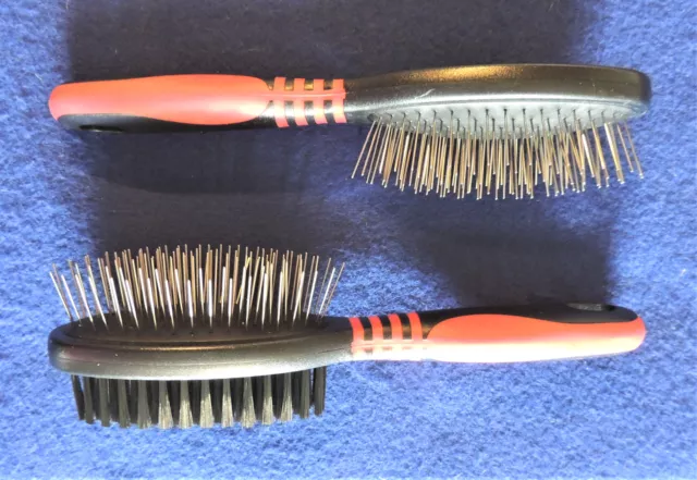 Pin Brush Single or Double Sided Bristle Dog Cat Grooming Tool 8-3/4" Jeffers