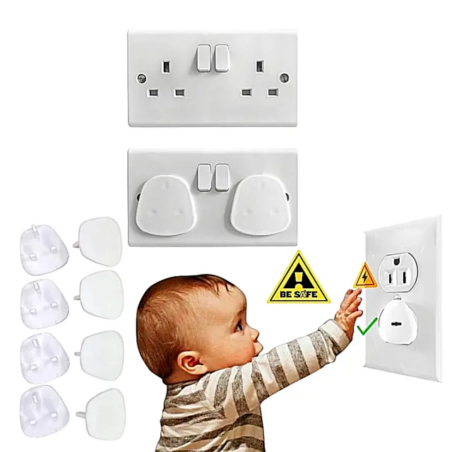 Baby Child Safety UK Plug Socket Covers Protector Guard Mains Electric Insert 3