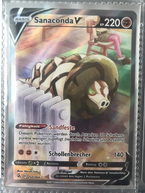 Carta Pokémon Sandaconda V - Full Art Ultra Rare 252/264, Fusion Strike