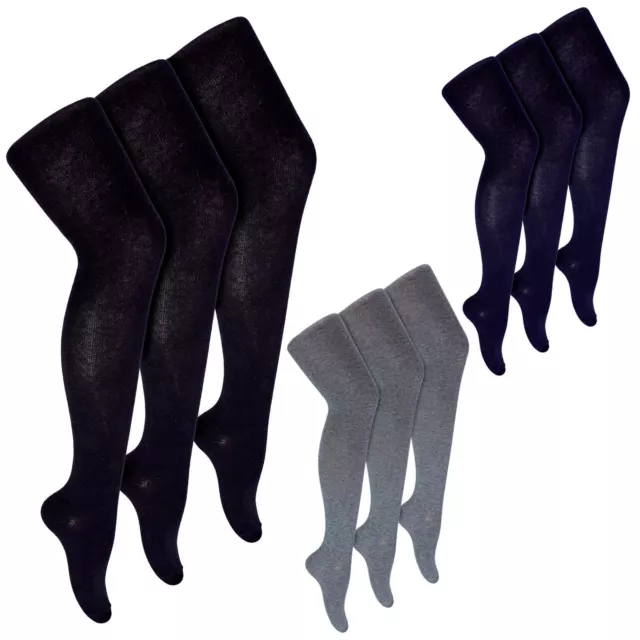 Kids School Comfy Opaque Tights for Girls | Heat Holders | 3 Pair Multipack