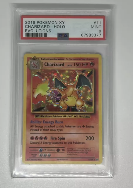 Charizard Holo 11/108 English 2016 XY Evolutions - Mint +  PSA 9 Pokemon TCG