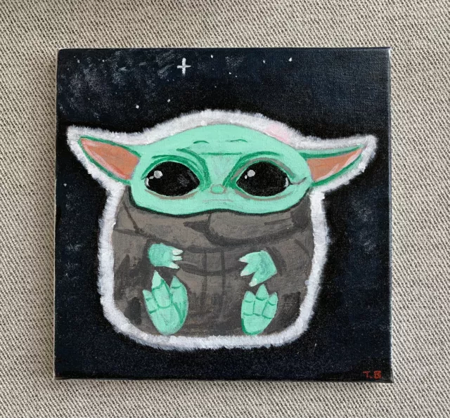 Diamond Art 5D Canvas Ready For Frame Baby Yoda / Grogu Star Wars /  Mandalorian