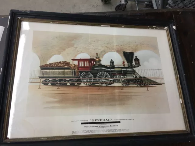 Famous Civil War Engine "General" of Western & Atlantic RR Chromolithograph RARE