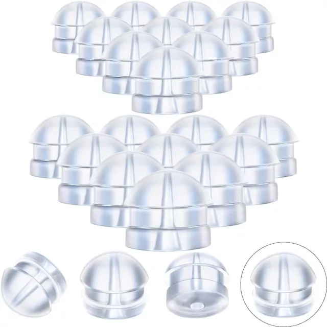 200 Pieces Hamburger Shaped Clear Silicone Earring Secure back  for Fish Hook