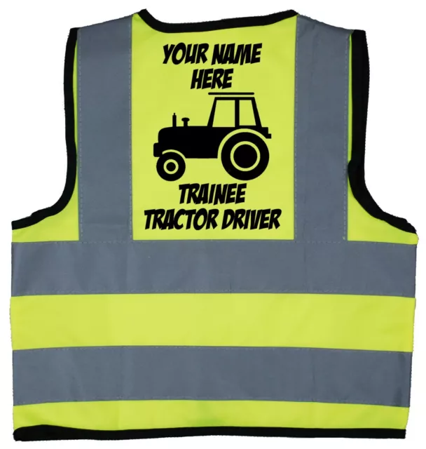 Gilet Gilet Agricoltore Trattore Personalizzato Bambini Bambino Hi Vis Gilet Agricoltore